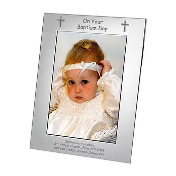 Personalised Silver Plate Christening Frame, 2 of 4