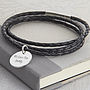 Personalised Leather And Sterling Silver Wrap Bracelet, thumbnail 1 of 6