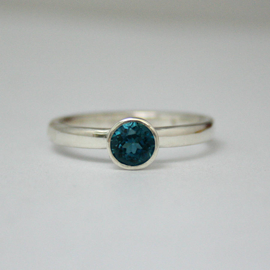 Stacking Silver Ring With London Blue Topaz By Victoria Jarman ...