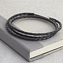 Mens Plaited Leather Wrap Bracelet, thumbnail 3 of 5