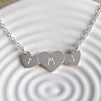 Personalised Silver Love Hearts Necklace, 3 of 5