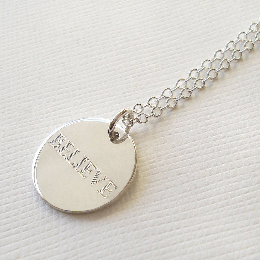 sterling silver believe necklace by mia belle | notonthehighstreet.com