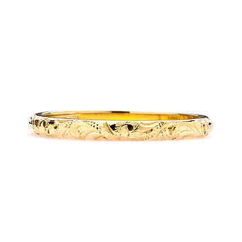 Fairtrade 18ct Gold Engraved Wedding Ring 2mm, 3 of 5