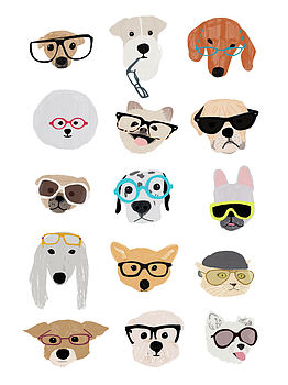 Dogs With Glasses Print, 2 of 2