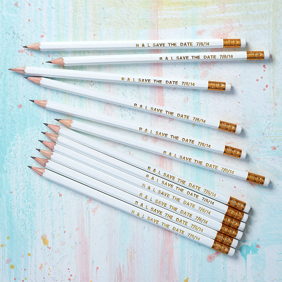 Save The Date White Pencils, 1 of 3