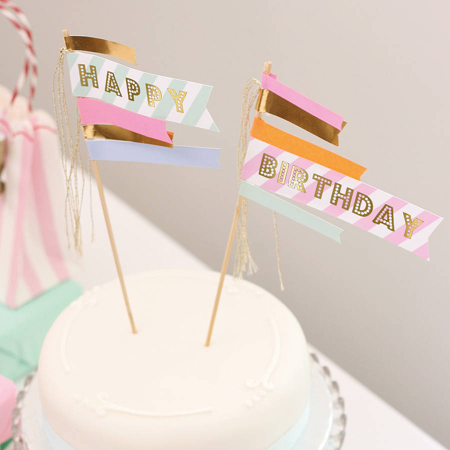 Birthday Cake Flag Set By Little Baby Company | notonthehighstreet.com