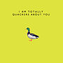 'I Am Totally Quackers About You' Funny Romantic Card, thumbnail 2 of 2