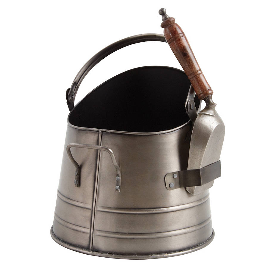 antique silver french coal bucket and shovel by dibor