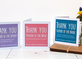 Personalised Wedding Parents Thank You Card, 2 of 5