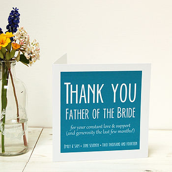 Personalised Wedding Parents Thank You Card, 4 of 5