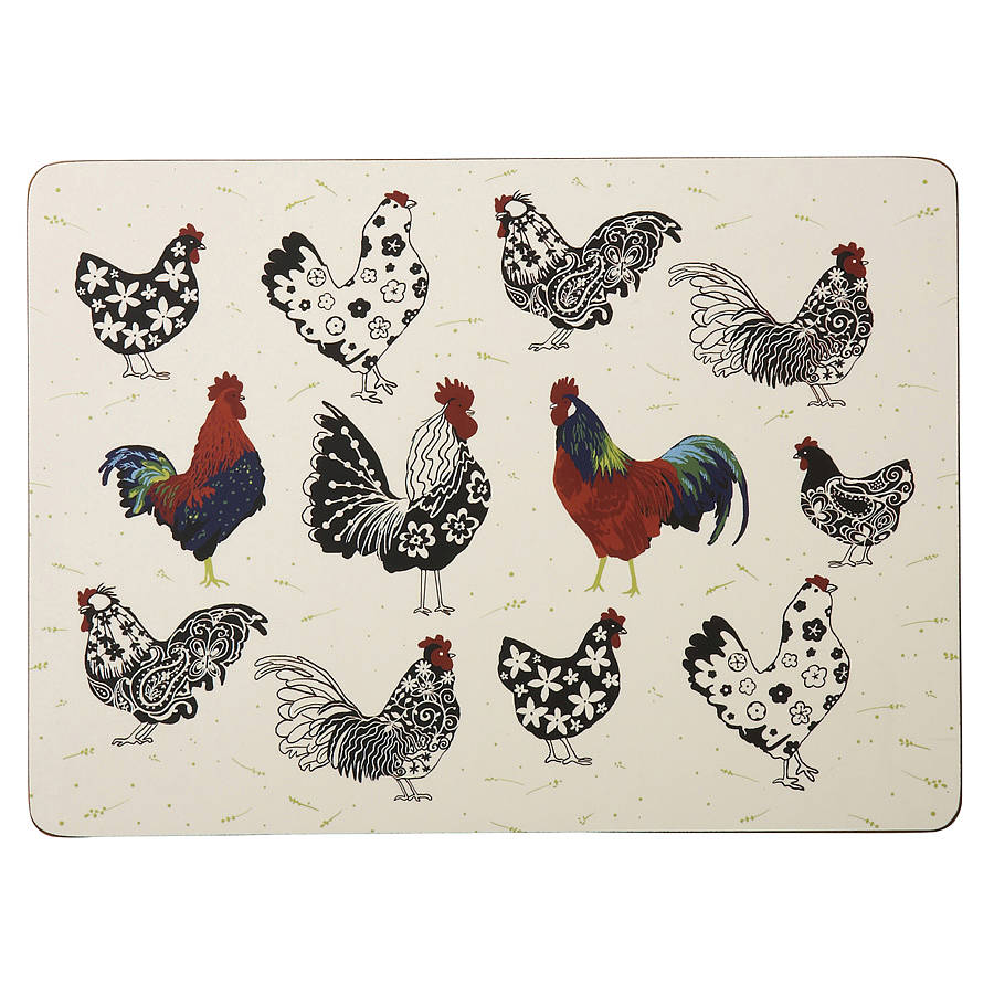 rooster placemats pk four medium by ulster weavers