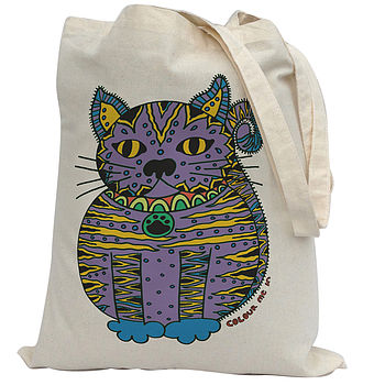 Tote Bag To Colour In With Cat, 2 of 4