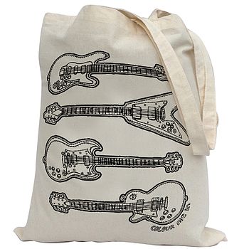 Tote Bag To Colour In With Guitars, 2 of 4