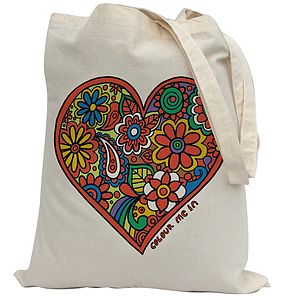 Colour In Heart Tote Bag By Pink Pineapple Home & Gifts ...