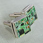 Computer Circuit Board Sterling Silver Cufflinks, thumbnail 4 of 6