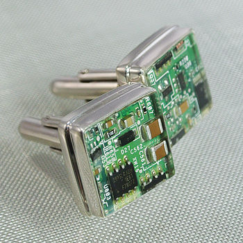 Computer Circuit Board Sterling Silver Cufflinks, 4 of 6