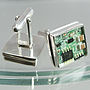 Computer Circuit Board Sterling Silver Cufflinks, thumbnail 2 of 6