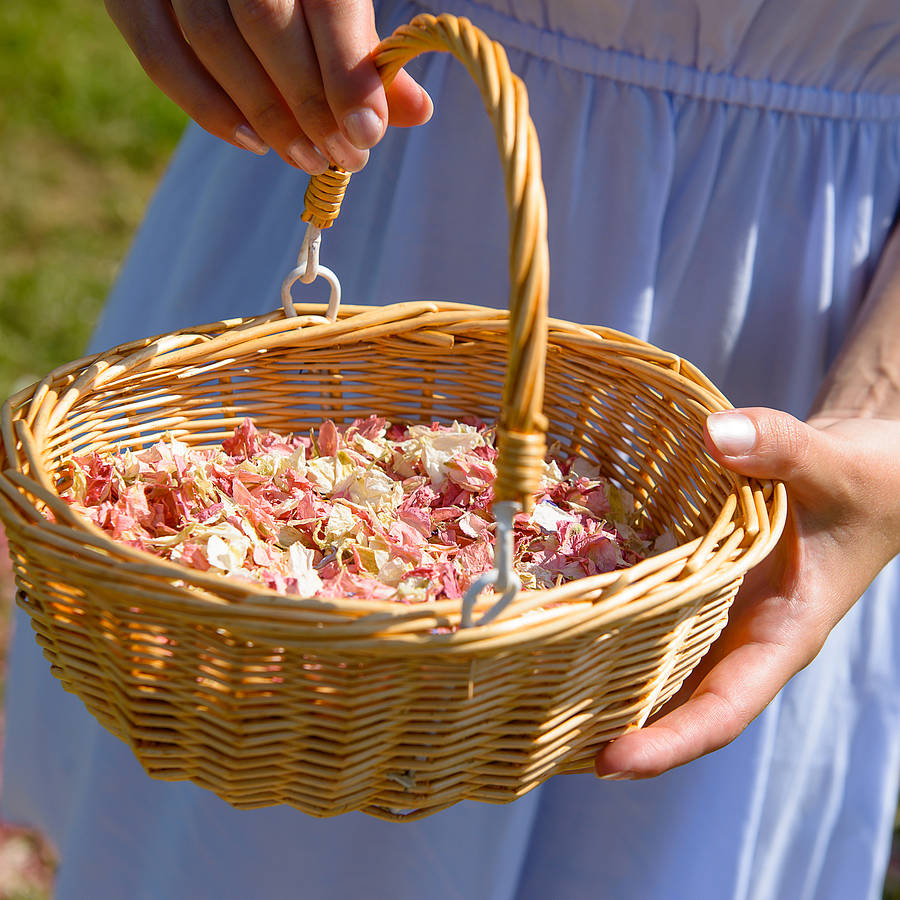 flower girl basket of natural petal confetti by shropshire petals ...