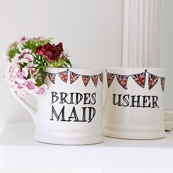 Set Of Eight Wedding Party Mugs, 6 of 7