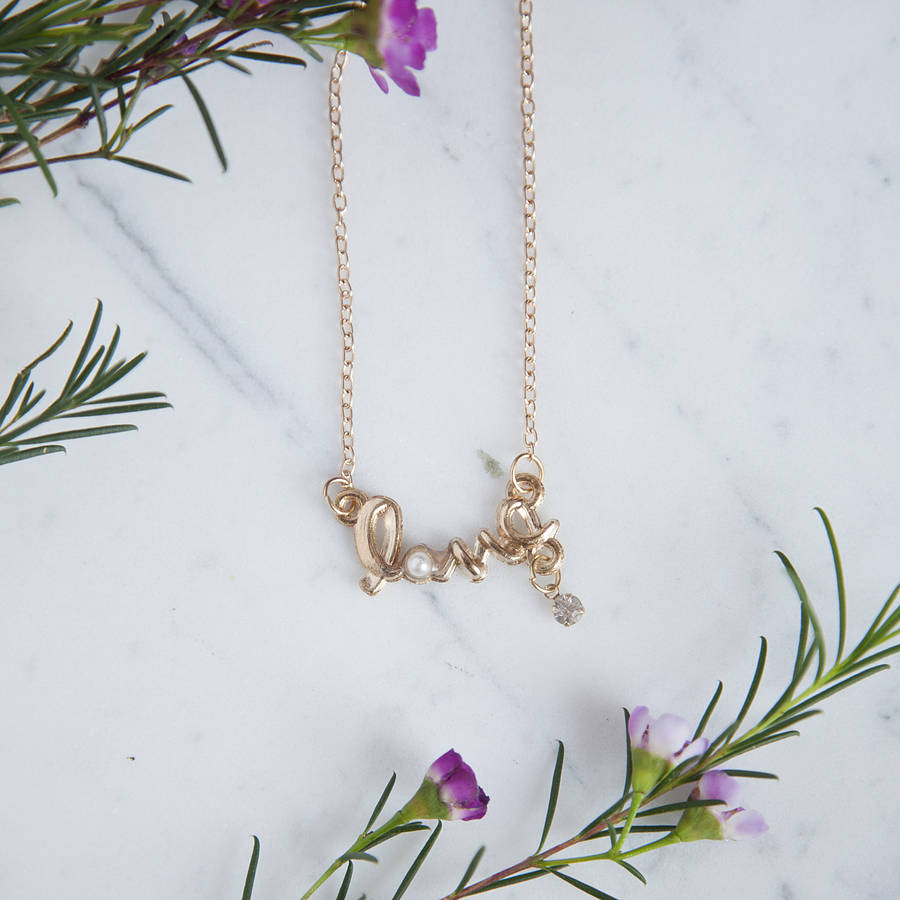 pearl love necklace by junk jewels