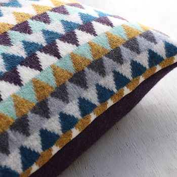 Chevron Knitted Lambswool Cushion, 3 of 6