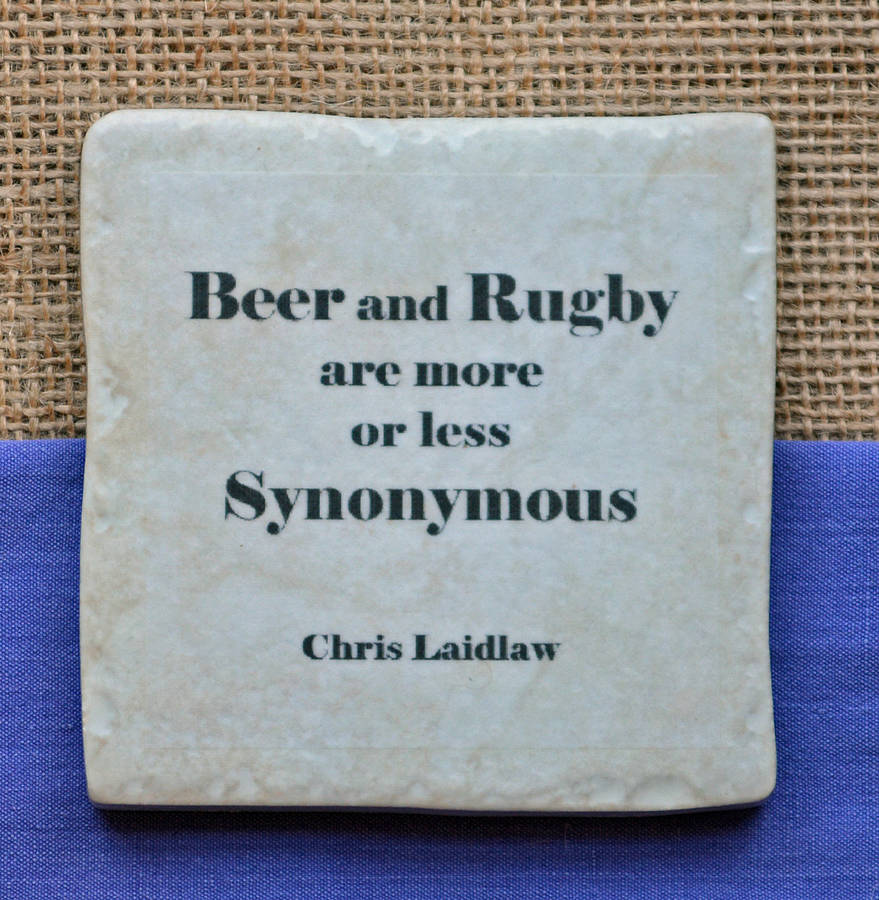 Set Four Ceramic Famous Rugby Quotes Coasters