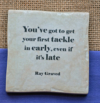 Set Of Four Ceramic Famous Rugby Quotes Coasters, 4 of 7
