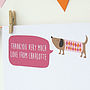 12 Personalised Pink Dog Thank You Cards, thumbnail 2 of 2