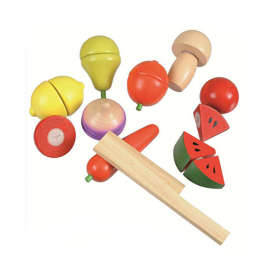 wooden fruit and veg play food basket by crafts4kids