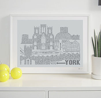 York Typography Skyline Print, 4 of 8