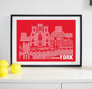 York Typography Skyline Print, 7 of 8