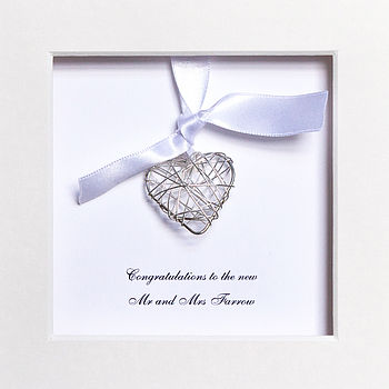 Personalised Wedding Wire Heart Box Frame, 2 of 3