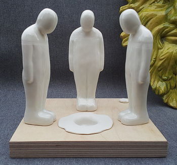 Three Men And A Plughole Sculpture, 4 of 6
