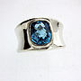 Molten Silver And Blue Topaz Ring, thumbnail 3 of 5