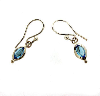 Blue Topaz And Silver Drop Earrings, 5 of 6