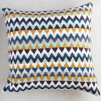 Chevron Knitted Lambswool Cushion, 2 of 6
