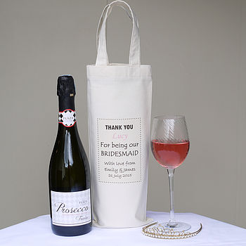 Personalised 'Bridesmaid' Bottle Bag, 2 of 3