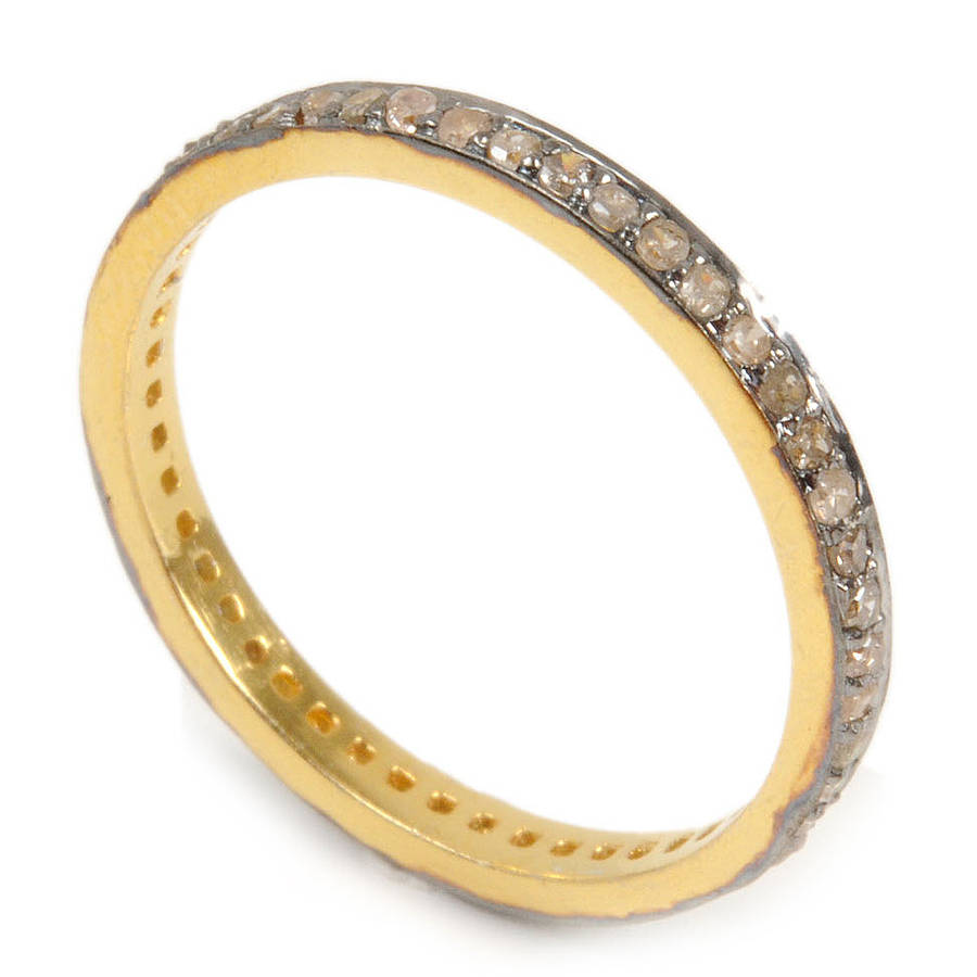 Wedding Antique Silver Diamond Eternity Band By Decï