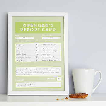 Personalised Grandad / Grandpa Report Card, 5 of 11