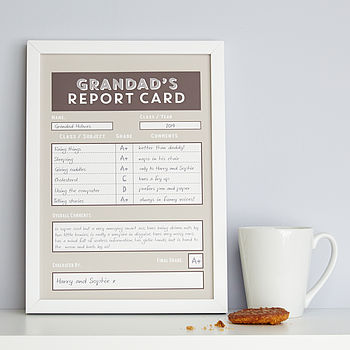 Personalised Grandad / Grandpa Report Card, 9 of 11