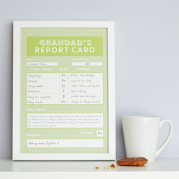 Personalised Grandad / Grandpa Report Card, 8 of 11
