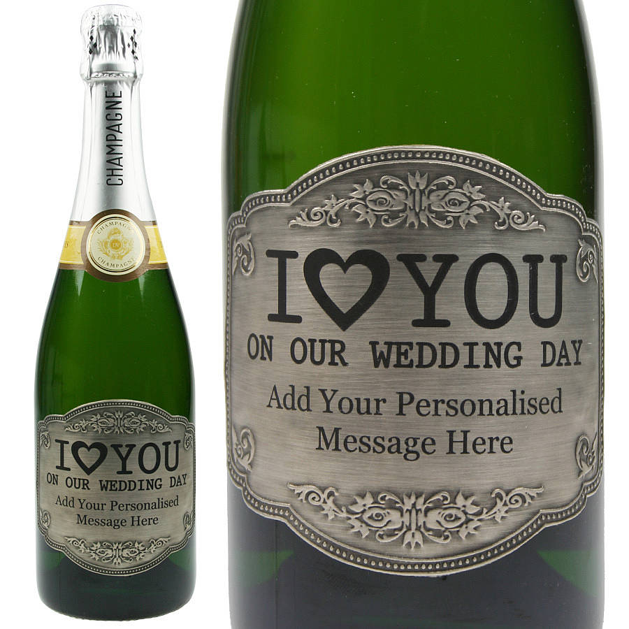 personalised 'on our wedding day' champagne by