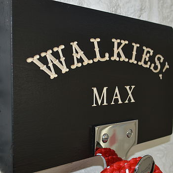 Personalised 'Walkies' Dog Lead Hanger, 2 of 8