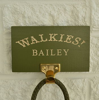 Personalised 'Walkies' Dog Lead Hanger, 4 of 8