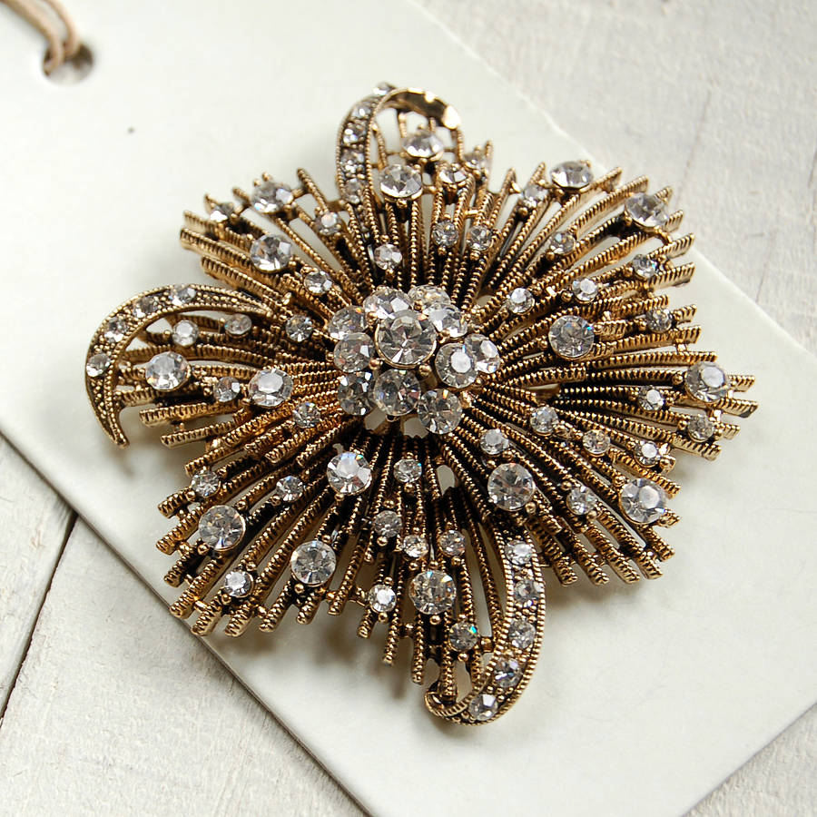 Golden Sunburst Brooch By Highland Angel | Notonthehighstreet.com