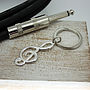 Treble Clef Musical Note Silver Key Ring, thumbnail 1 of 7