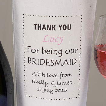 Personalised 'Bridesmaid' Bottle Bag, 3 of 3