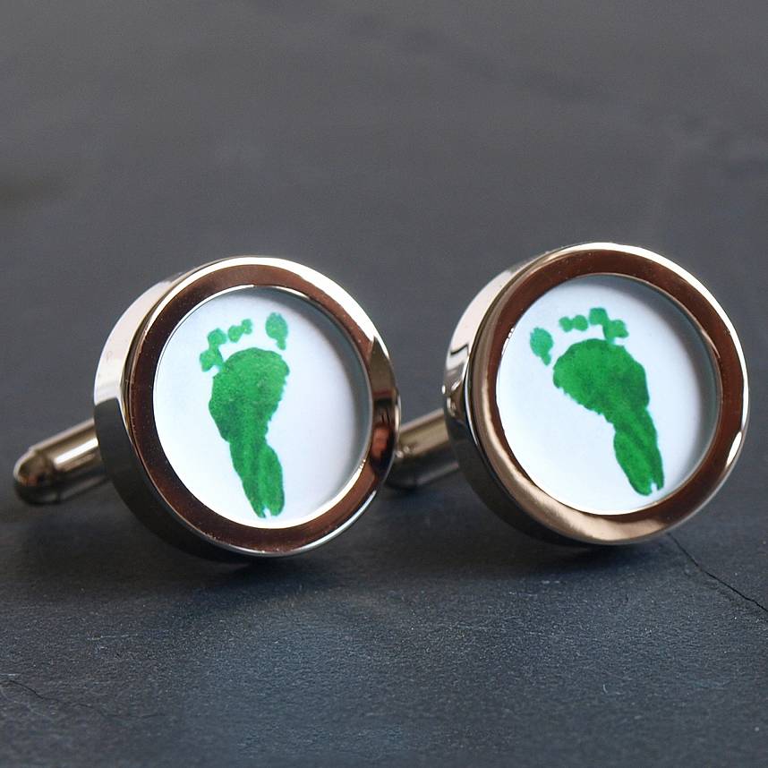 Image of Your Child's Hand Or Footprints Cufflinks