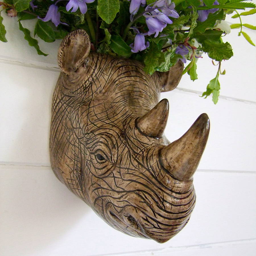 Ceramic Rhino Wall Vase By Home & Glory
