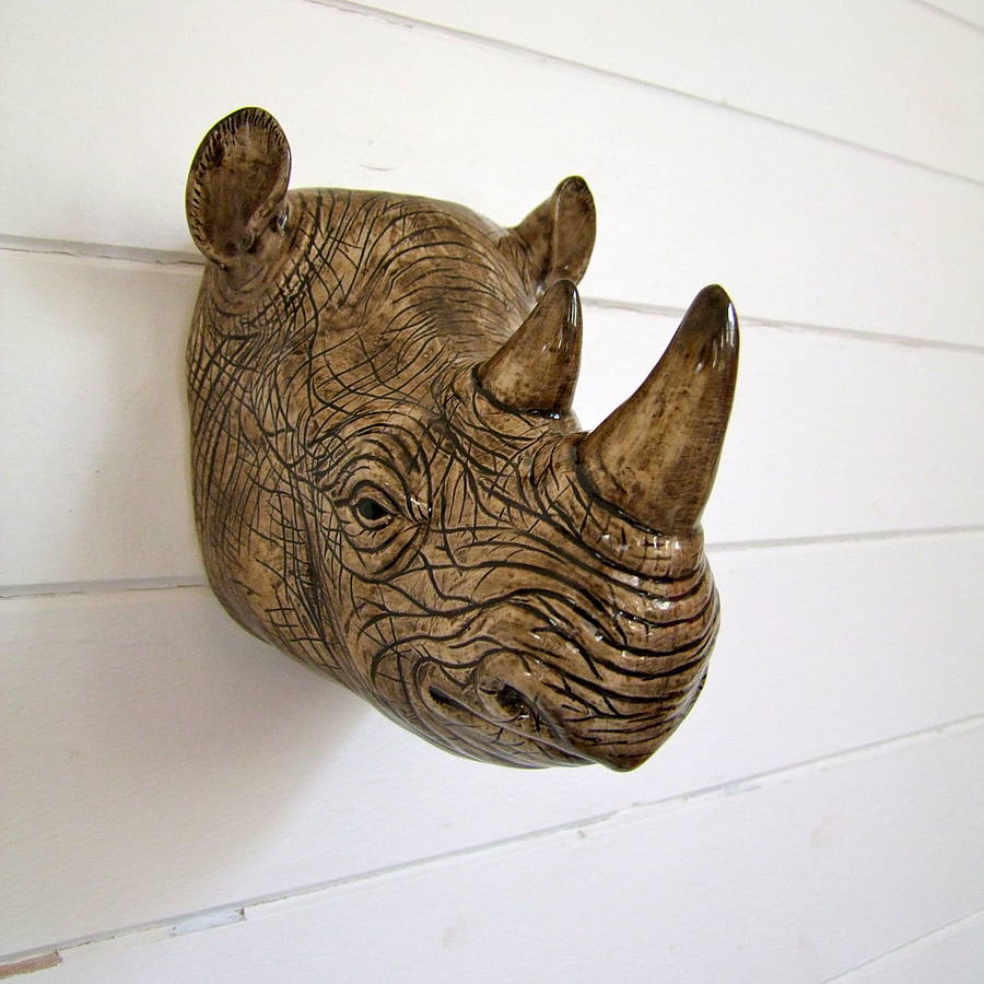 Ceramic Rhino Wall Vase By Home & Glory